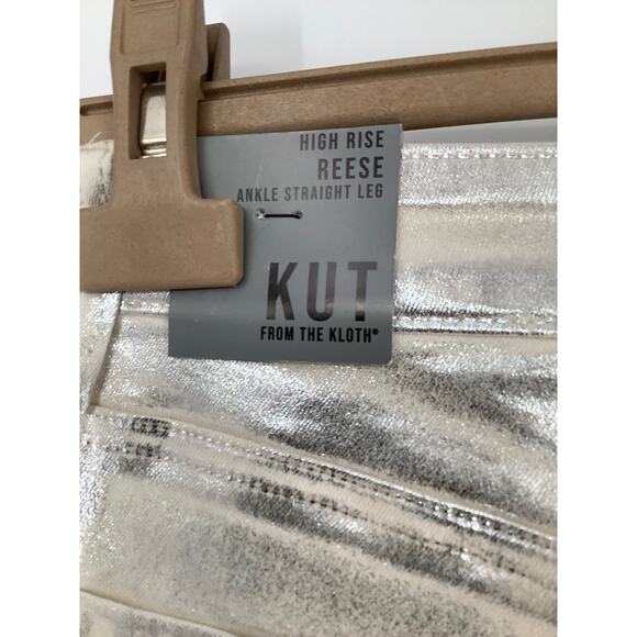 KUT from the Kloth 6 Silver Reese High-Rise Fab AB Ankle Straight Jeans G4-1 - Picture 10 of 12